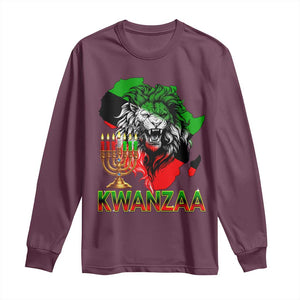 King Lion Of Africa Kwanzaa Map Long Sleeve Shirt Heritage Pride Gift TS12 Maroon Print Your Wear