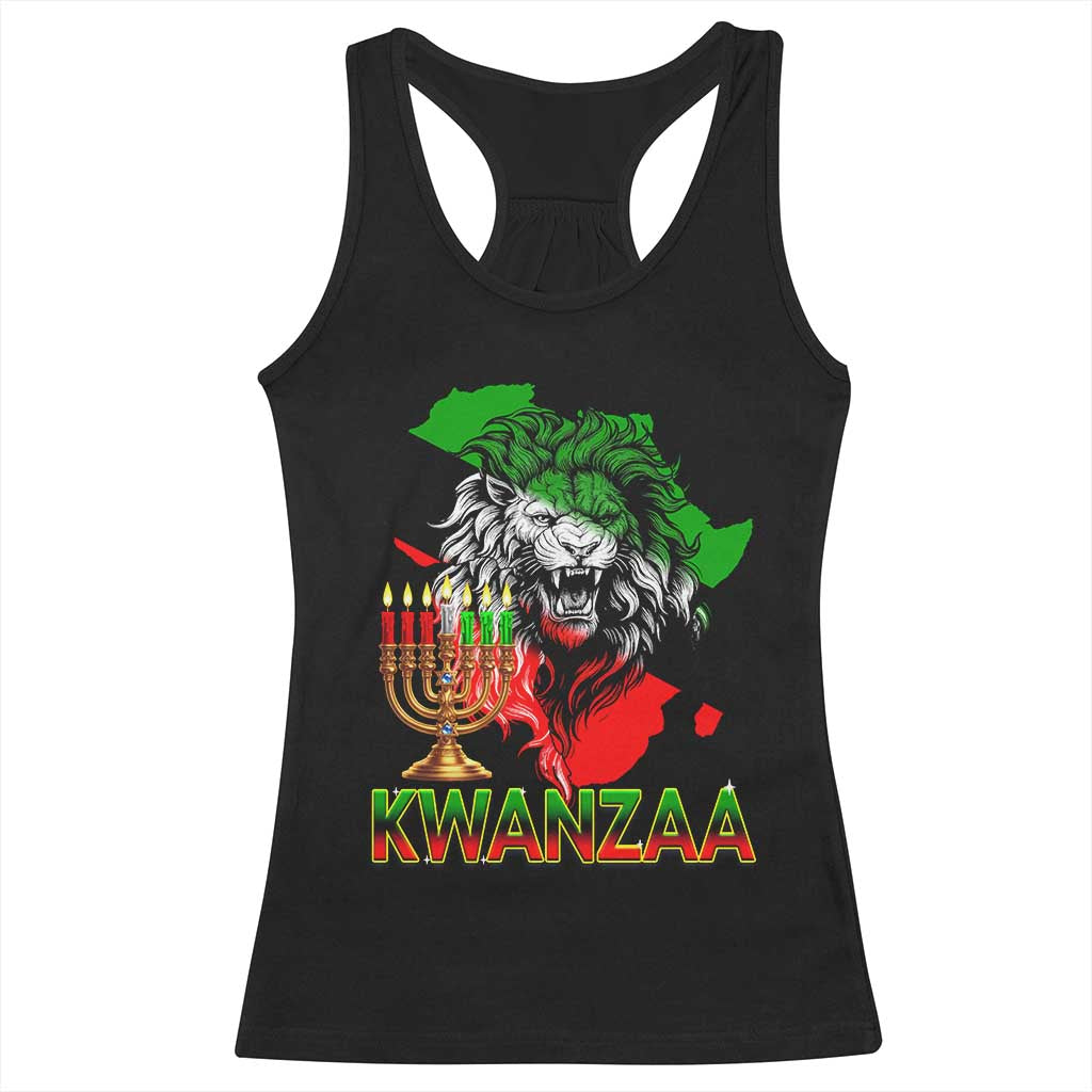 King Lion Of Africa Kwanzaa Map Racerback Tank Top Heritage Pride Gift TS12 Black Print Your Wear