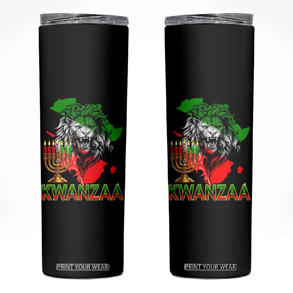 King Lion Of Africa Kwanzaa Map Skinny Tumbler Heritage Pride Gift TS12 Black Print Your Wear