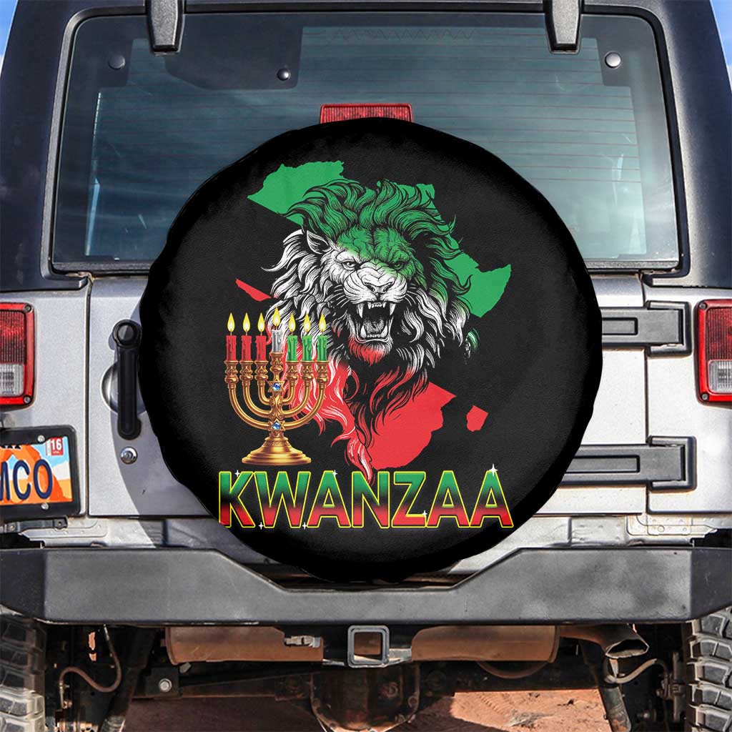 King Lion Of Africa Kwanzaa Map Spare Tire Cover Heritage Pride Gift TS12 No hole Black Print Your Wear
