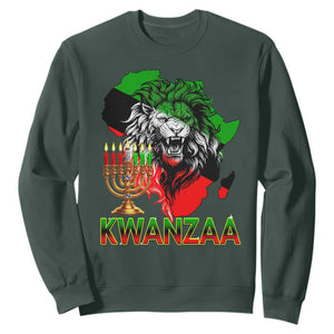 King Lion Of Africa Kwanzaa Map Sweatshirt Heritage Pride Gift TS12 Dark Forest Green Print Your Wear