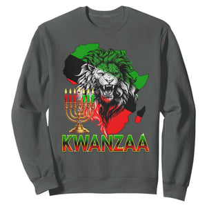 King Lion Of Africa Kwanzaa Map Sweatshirt Heritage Pride Gift TS12 Dark Heather Print Your Wear