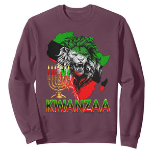 King Lion Of Africa Kwanzaa Map Sweatshirt Heritage Pride Gift TS12 Maroon Print Your Wear