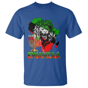 King Lion Of Africa Kwanzaa Map T Shirt Heritage Pride Gift TS12 Royal Blue Print Your Wear