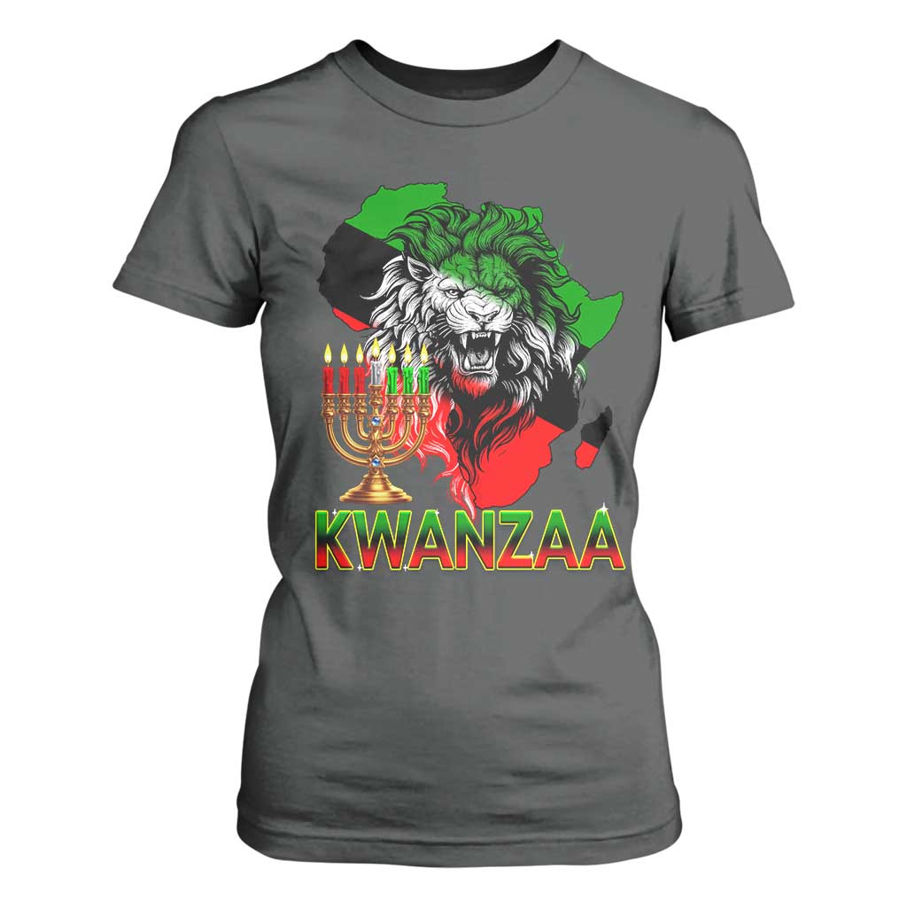 King Lion Of Africa Kwanzaa Map T Shirt For Women Heritage Pride Gift TS12 Dark Heather Print Your Wear