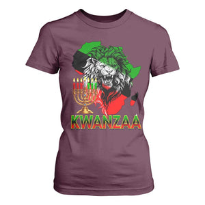 King Lion Of Africa Kwanzaa Map T Shirt For Women Heritage Pride Gift TS12 Maroon Print Your Wear