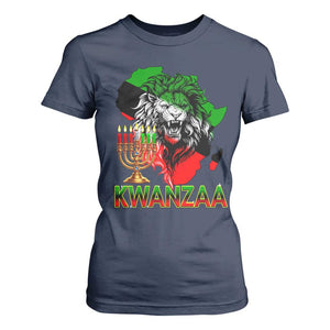 King Lion Of Africa Kwanzaa Map T Shirt For Women Heritage Pride Gift TS12 Navy Print Your Wear