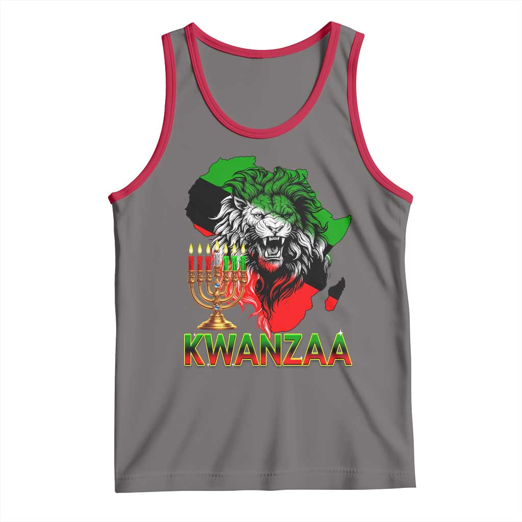 King Lion Of Africa Kwanzaa Map Tank Top Heritage Pride Gift TS12 Deep Heather Red Print Your Wear