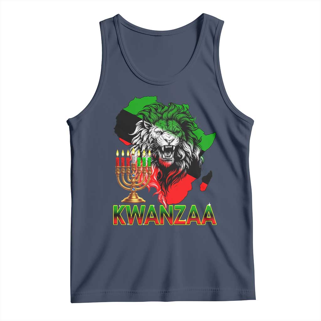 King Lion Of Africa Kwanzaa Map Tank Top Heritage Pride Gift TS12 Navy Print Your Wear