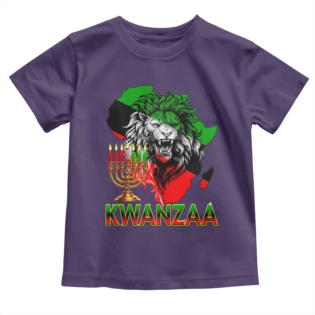 King Lion Of Africa Kwanzaa Map Toddler T Shirt Heritage Pride Gift TS12 Purple Print Your Wear