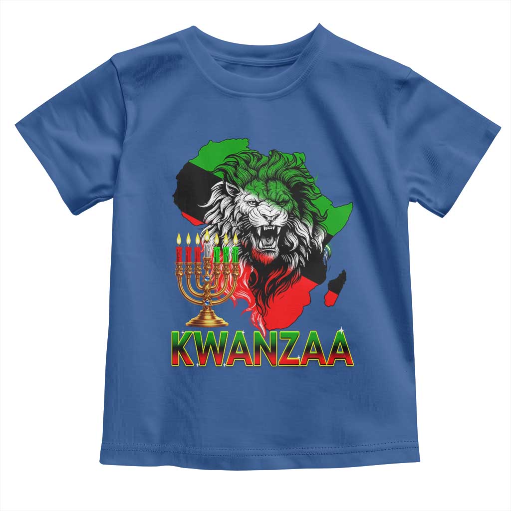 King Lion Of Africa Kwanzaa Map Toddler T Shirt Heritage Pride Gift TS12 Royal Blue Print Your Wear