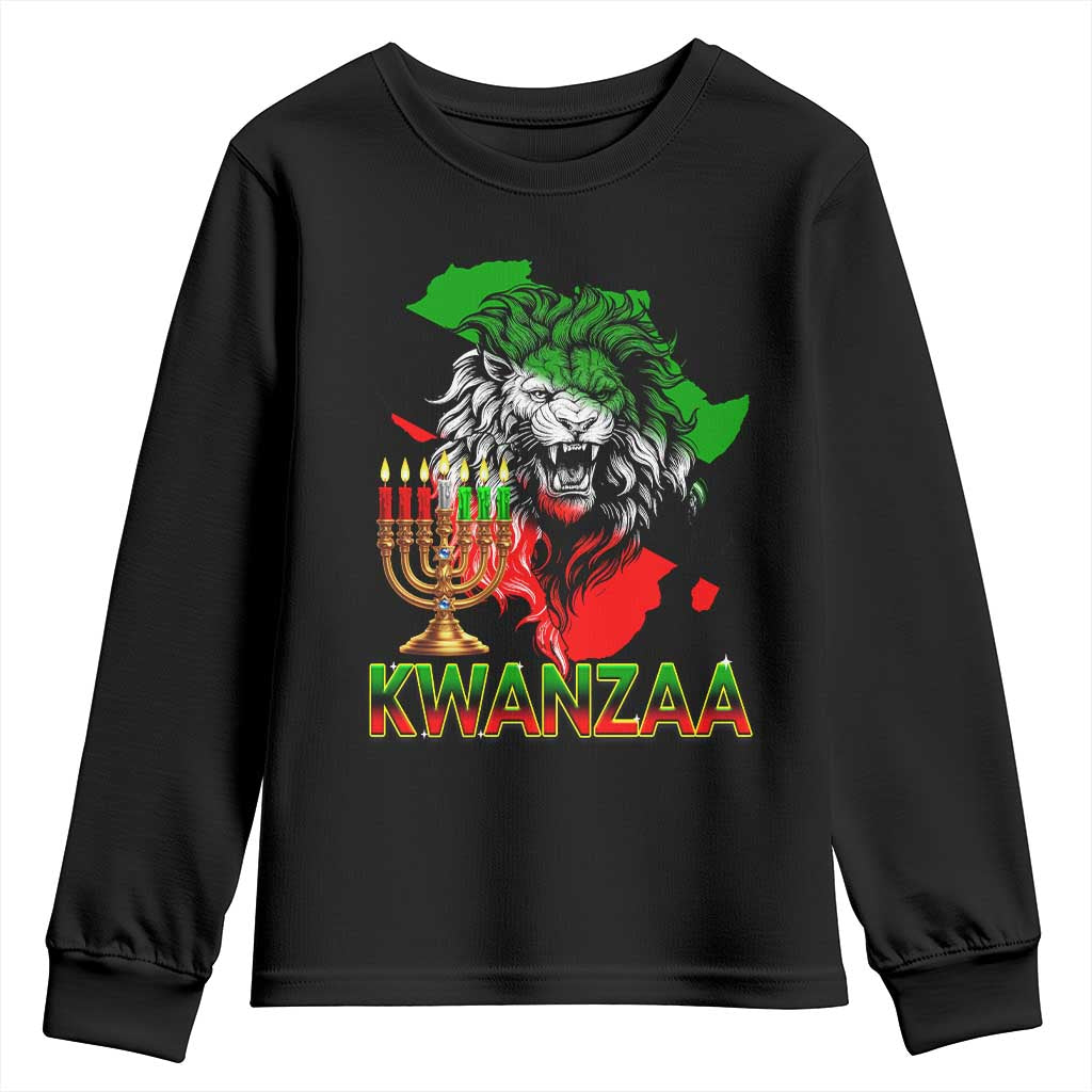 King Lion Of Africa Kwanzaa Map Youth Sweatshirt Heritage Pride Gift TS12 Black Print Your Wear