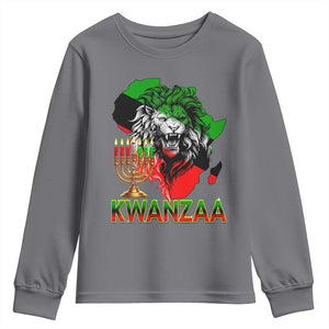 King Lion Of Africa Kwanzaa Map Youth Sweatshirt Heritage Pride Gift TS12 Charcoal Print Your Wear