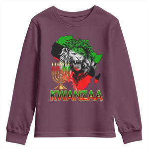 King Lion Of Africa Kwanzaa Map Youth Sweatshirt Heritage Pride Gift TS12 Maroon Print Your Wear