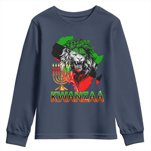 King Lion Of Africa Kwanzaa Map Youth Sweatshirt Heritage Pride Gift TS12 Navy Print Your Wear