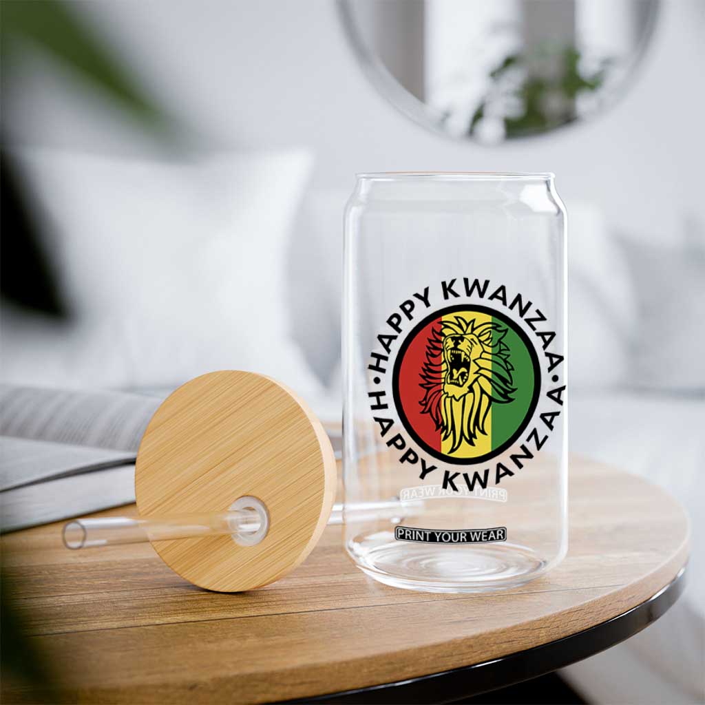 Happy Kwanzaa King Lion Of Africa Heritage Gift Glass Can TS12 Print Your Wear