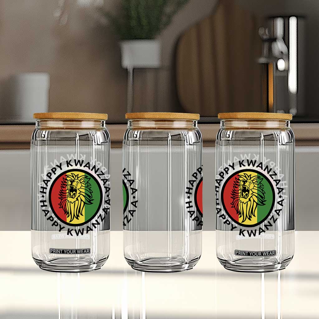 Happy Kwanzaa King Lion Of Africa Heritage Gift Glass Can TS12 Print Your Wear