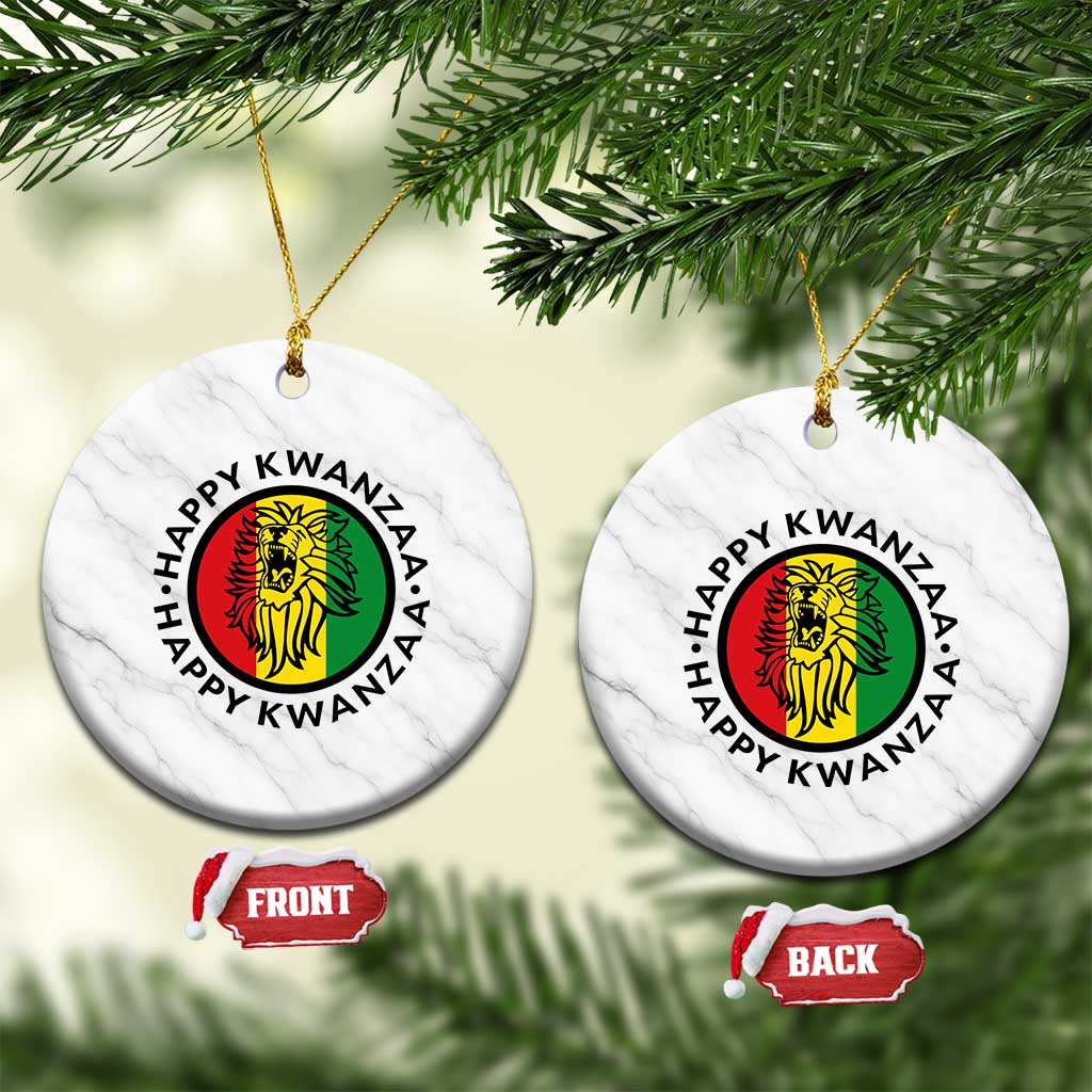 Happy Kwanzaa King Lion Of Africa Heritage Gift Ceramic Ornament TS12 1pc White Marble Print Your Wear