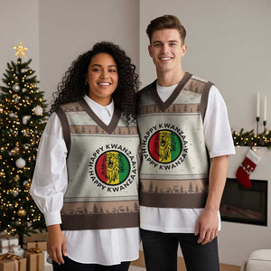 Happy Kwanzaa King Lion Of Africa Heritage Gift V-Neck Knit Sweater Vest TS12 Mocha Mousse Print Your Wear