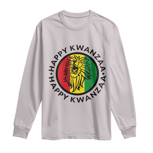Happy Kwanzaa King Lion Of Africa Heritage Gift Long Sleeve Shirt TS12 Ice Gray Print Your Wear