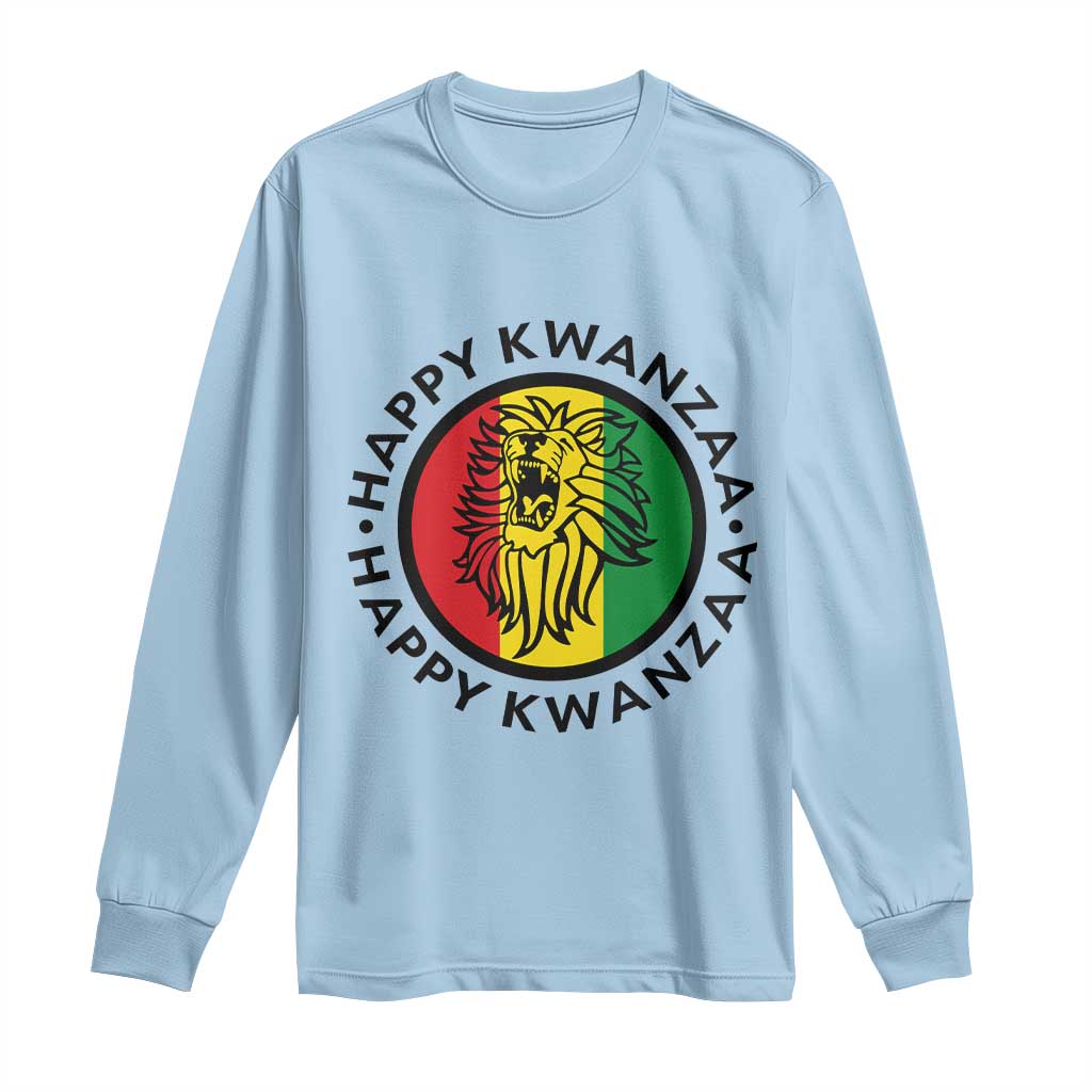 Happy Kwanzaa King Lion Of Africa Heritage Gift Long Sleeve Shirt TS12 Light Blue Print Your Wear