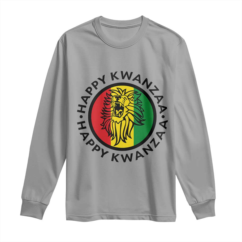 Happy Kwanzaa King Lion Of Africa Heritage Gift Long Sleeve Shirt TS12 Sport Gray Print Your Wear