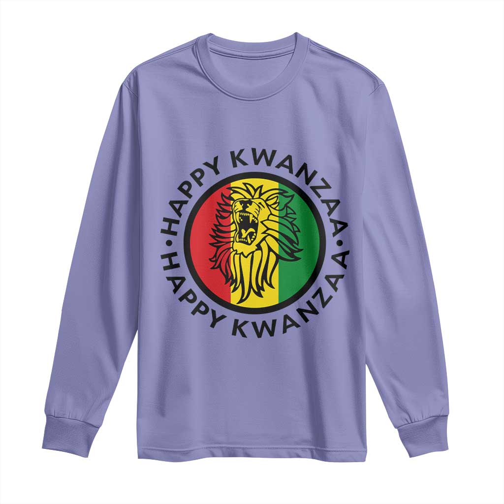 Happy Kwanzaa King Lion Of Africa Heritage Gift Long Sleeve Shirt TS12 Violet Print Your Wear