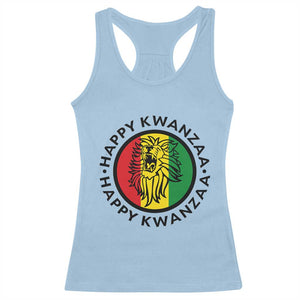 Happy Kwanzaa King Lion Of Africa Heritage Gift Racerback Tank Top TS12 Light Blue Print Your Wear