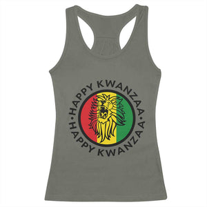 Happy Kwanzaa King Lion Of Africa Heritage Gift Racerback Tank Top TS12 Military Green Print Your Wear