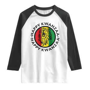 Happy Kwanzaa King Lion Of Africa Heritage Gift Raglan Shirt TS12 White Black Print Your Wear