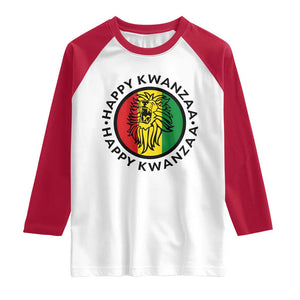 Happy Kwanzaa King Lion Of Africa Heritage Gift Raglan Shirt TS12 White Red Print Your Wear