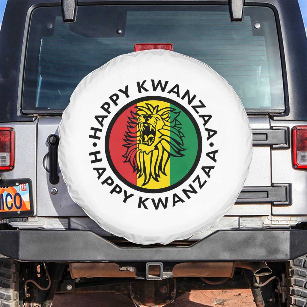 Happy Kwanzaa King Lion Of Africa Heritage Gift Spare Tire Cover TS12 No hole White Print Your Wear