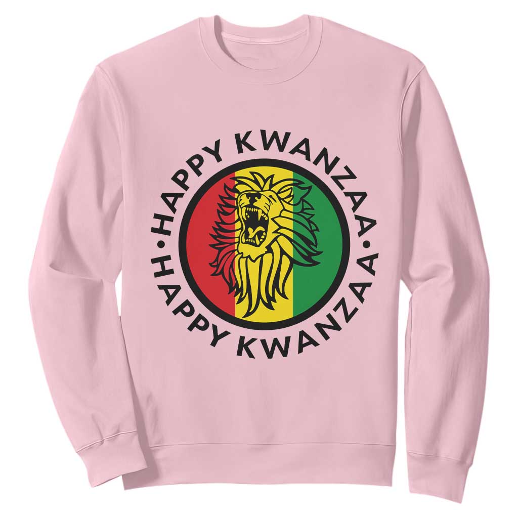 Happy Kwanzaa King Lion Of Africa Heritage Gift Sweatshirt TS12 Light Pink Print Your Wear