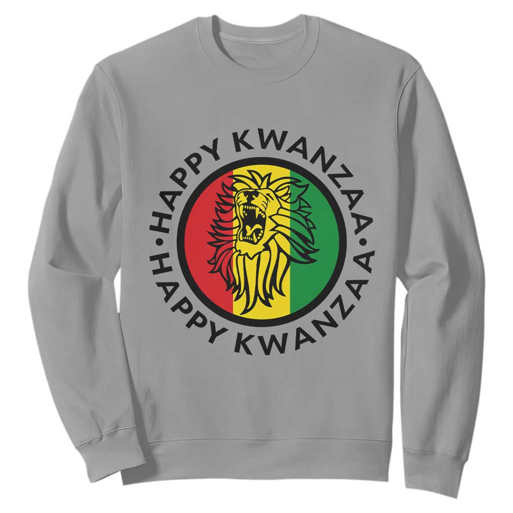 Happy Kwanzaa King Lion Of Africa Heritage Gift Sweatshirt TS12 Sport Gray Print Your Wear