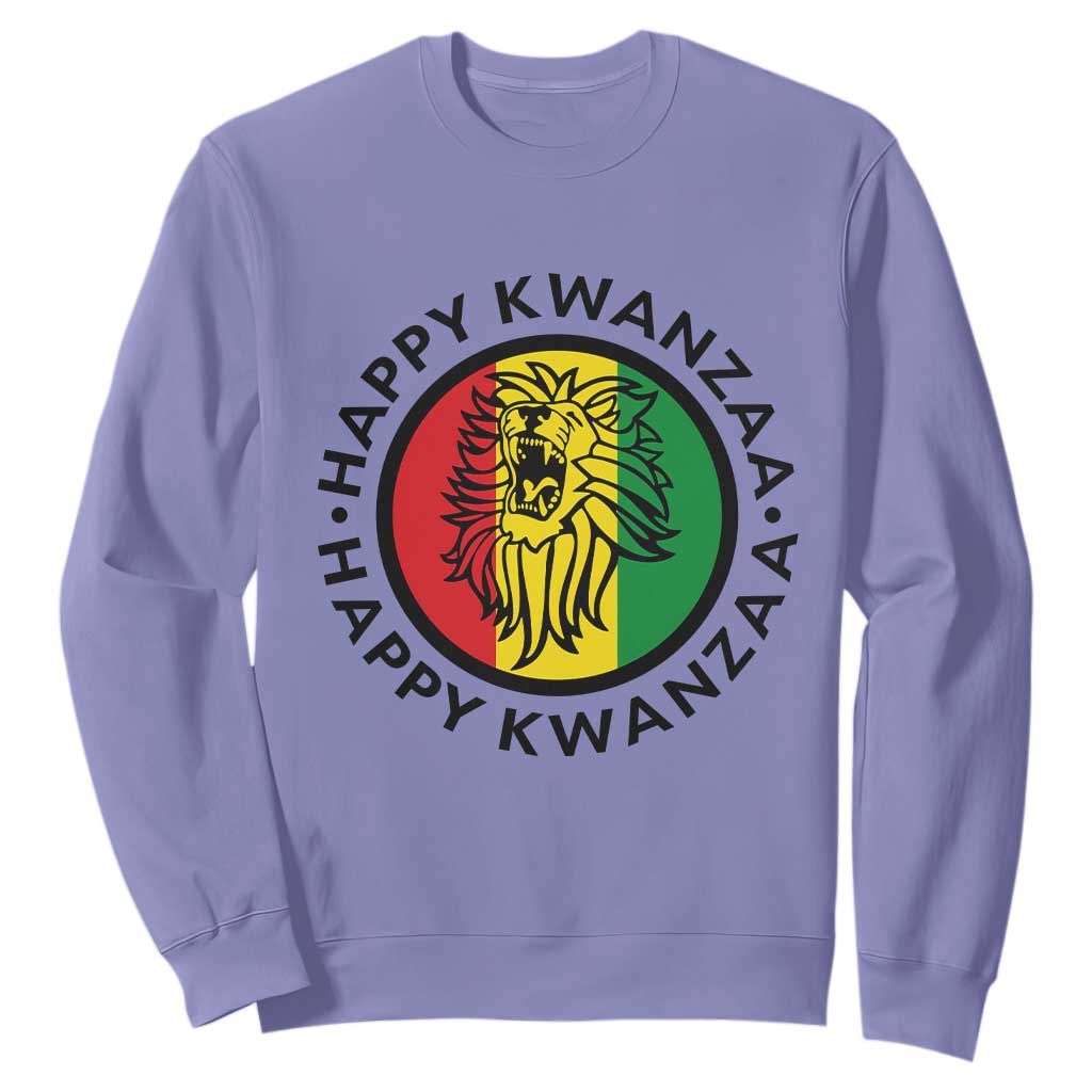 Happy Kwanzaa King Lion Of Africa Heritage Gift Sweatshirt TS12 Violet Print Your Wear