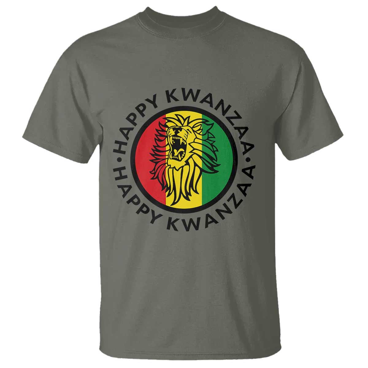 Happy Kwanzaa King Lion Of Africa Heritage Gift T Shirt TS12 Military Green Print Your Wear