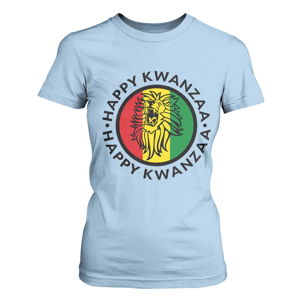 Happy Kwanzaa King Lion Of Africa Heritage Gift T Shirt For Women TS12 Light Blue Print Your Wear