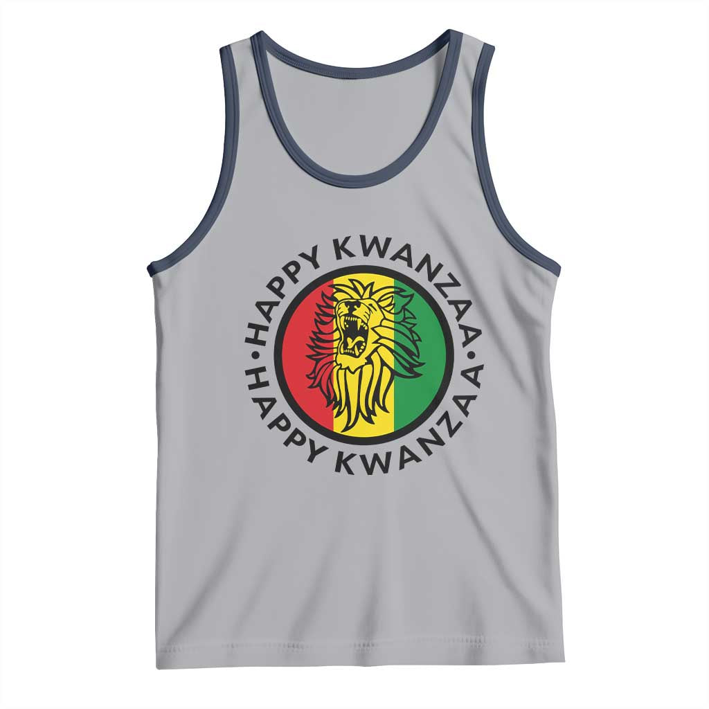 Happy Kwanzaa King Lion Of Africa Heritage Gift Tank Top TS12 Athletic Heather Navy Print Your Wear