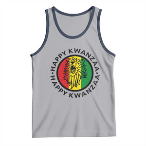 Happy Kwanzaa King Lion Of Africa Heritage Gift Tank Top TS12 Athletic Heather Navy Print Your Wear