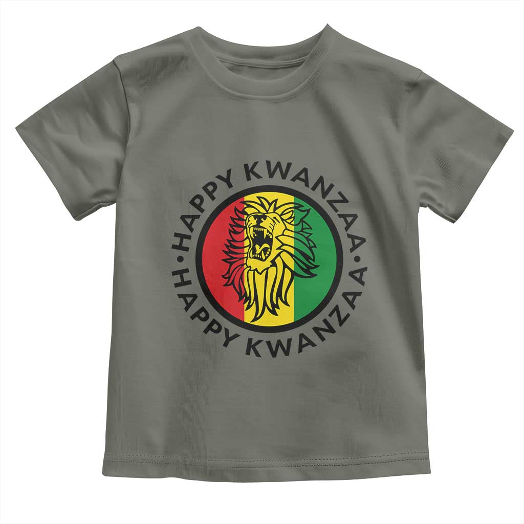 Happy Kwanzaa King Lion Of Africa Heritage Gift Toddler T Shirt TS12 Military Green Print Your Wear