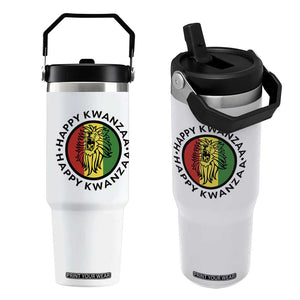 Happy Kwanzaa King Lion Of Africa Heritage Gift Flip Straw Tumbler TS12 One Size: 30 oz White Print Your Wear