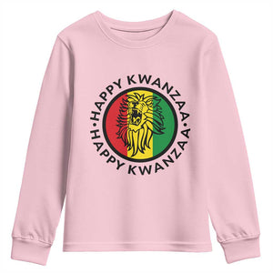 Happy Kwanzaa King Lion Of Africa Heritage Gift Youth Sweatshirt TS12 Light Pink Print Your Wear