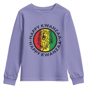 Happy Kwanzaa King Lion Of Africa Heritage Gift Youth Sweatshirt TS12 Violet Print Your Wear