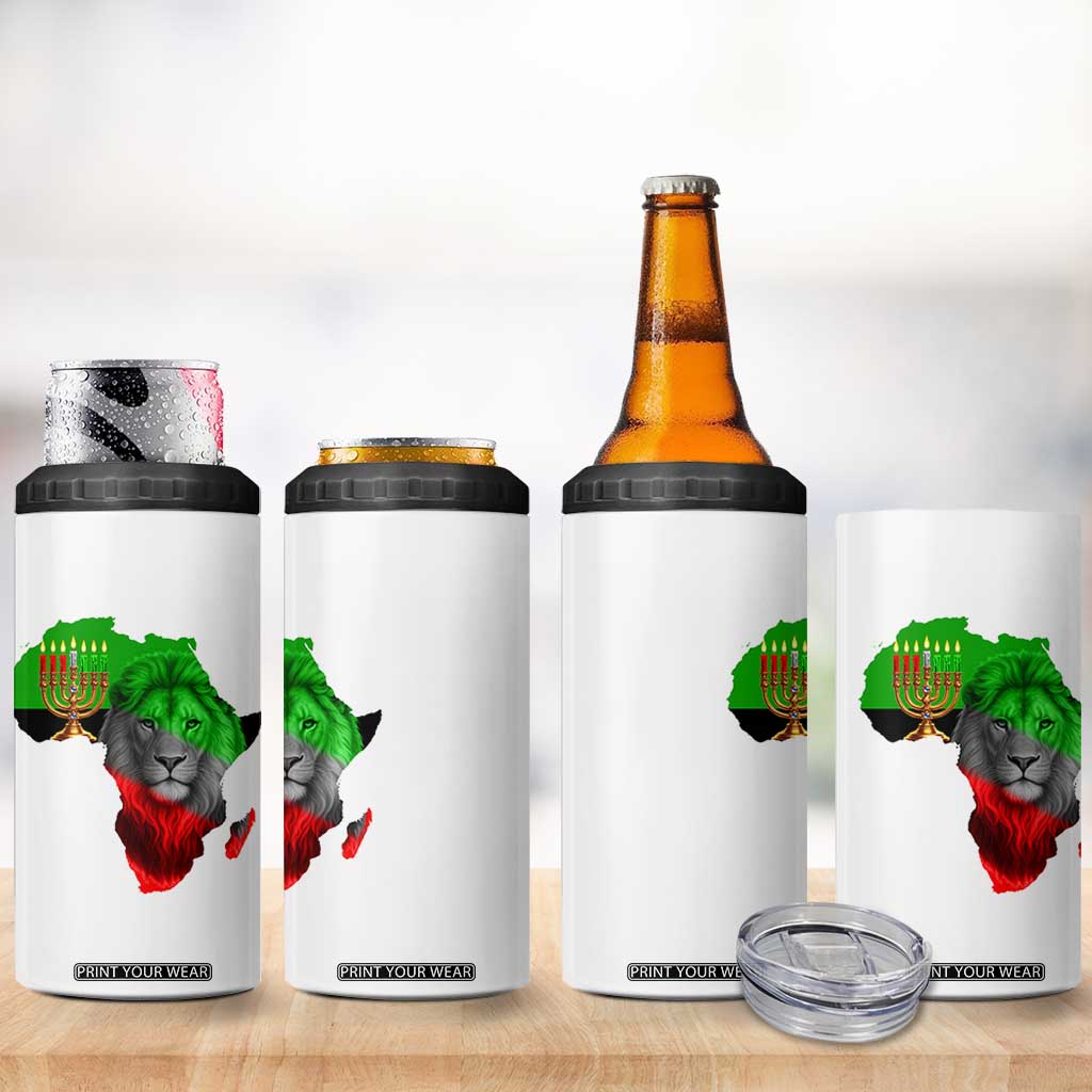 Happy Kwanzaa Lion 4 in 1 Can Cooler Tumbler African Heritage Pride Gift For Men TS12 Print Your Wear
