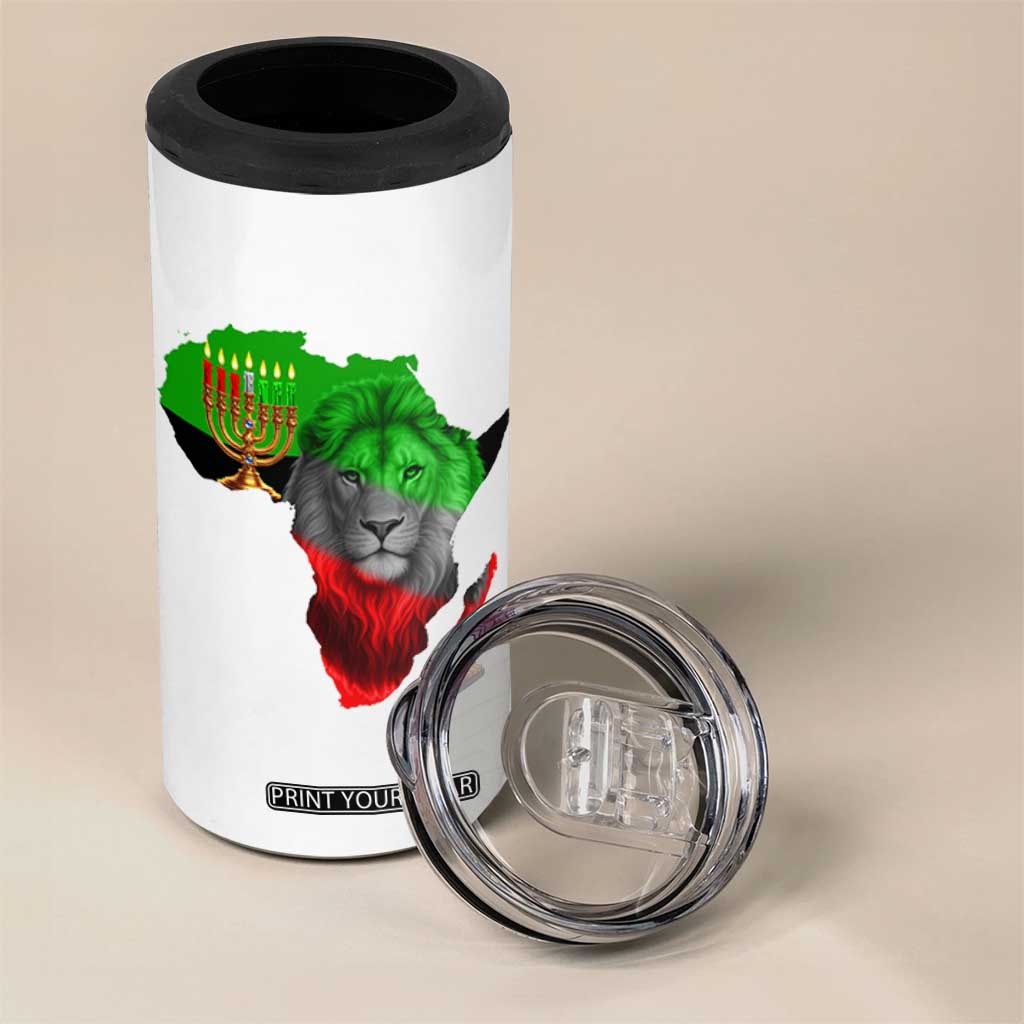 Happy Kwanzaa Lion 4 in 1 Can Cooler Tumbler African Heritage Pride Gift For Men TS12 Print Your Wear