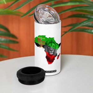 Happy Kwanzaa Lion 4 in 1 Can Cooler Tumbler African Heritage Pride Gift For Men TS12 Print Your Wear