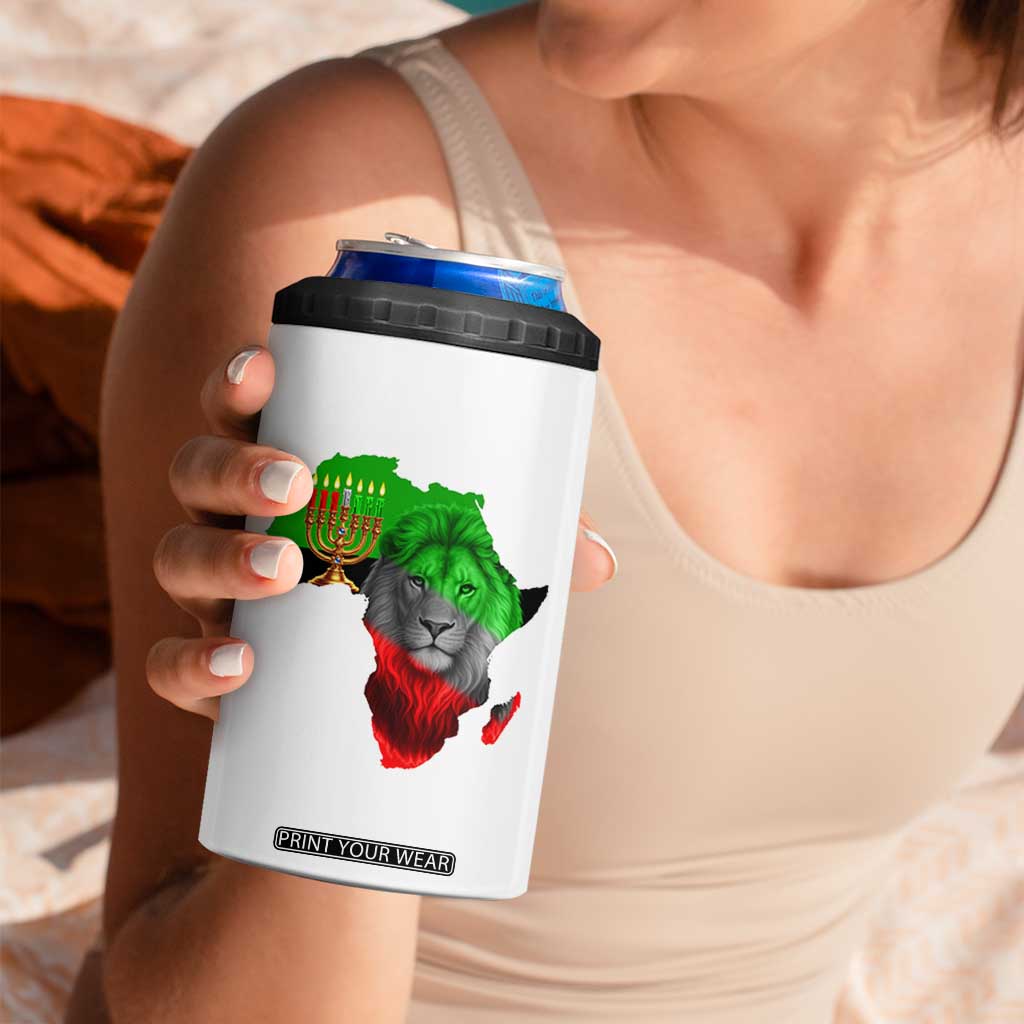 Happy Kwanzaa Lion 4 in 1 Can Cooler Tumbler African Heritage Pride Gift For Men TS12 Print Your Wear