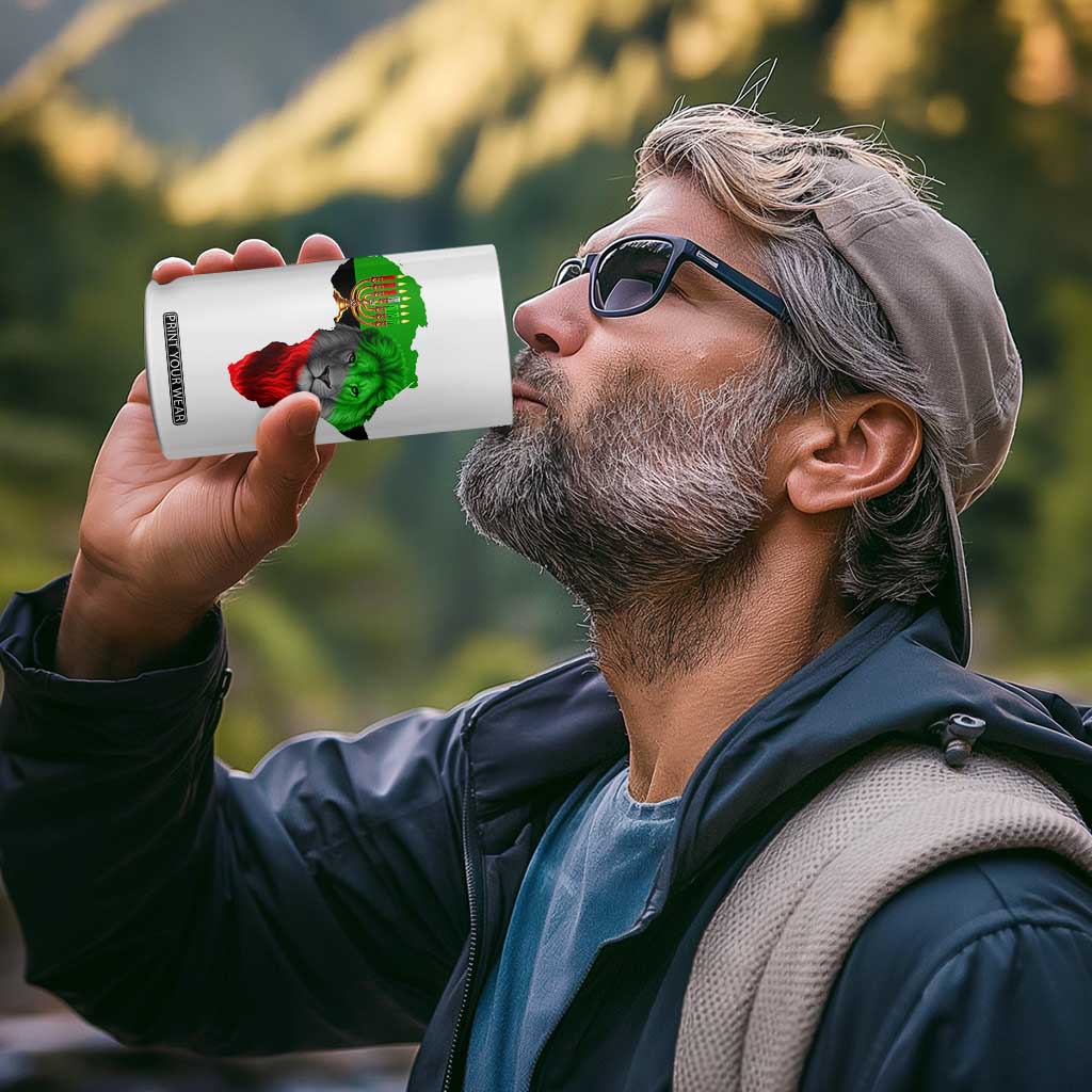 Happy Kwanzaa Lion 4 in 1 Can Cooler Tumbler African Heritage Pride Gift For Men TS12 Print Your Wear