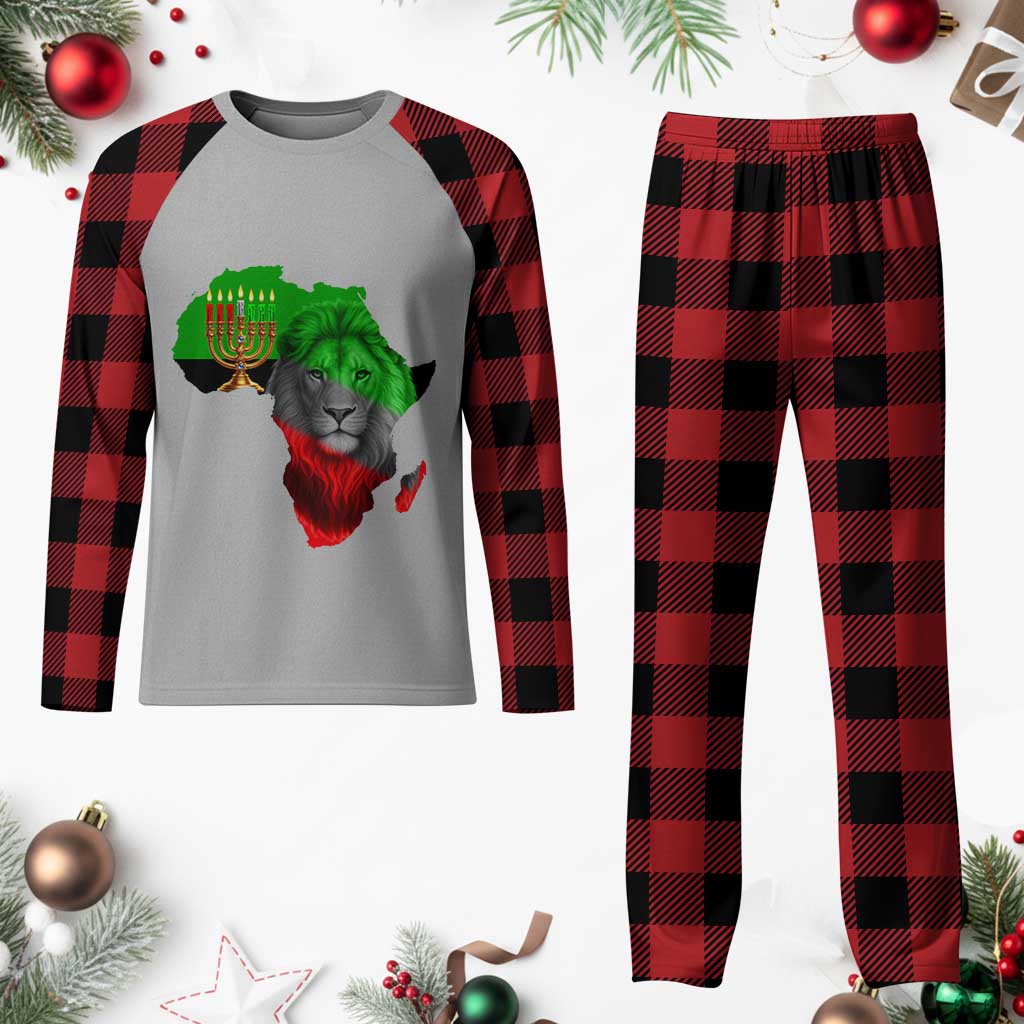 Happy Kwanzaa Lion Plaid Pajama Set African Heritage Pride Gift For Men TS12 Buffalo Plaid Print Your Wear