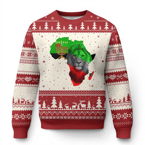Happy Kwanzaa Lion Ugly Christmas Sweater African Heritage Pride Gift For Men TS12 Beige Red Print Your Wear